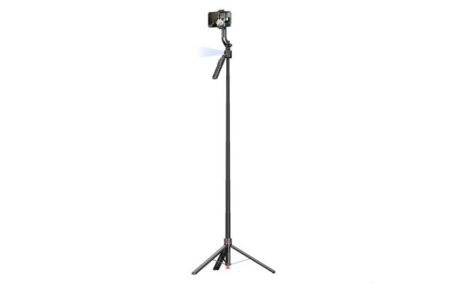 Promate TriPop-Ai 360° Ai Face Tracking Telescopic Selfie Stick with Auto Pop open Tripod Base